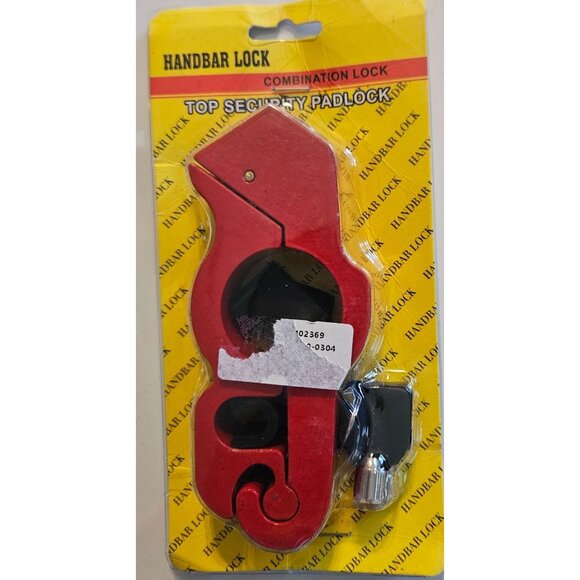 Motorcycle ATV Dirt Bike Handlebar Lock Combination Padlock Red - Picture 2 of 5